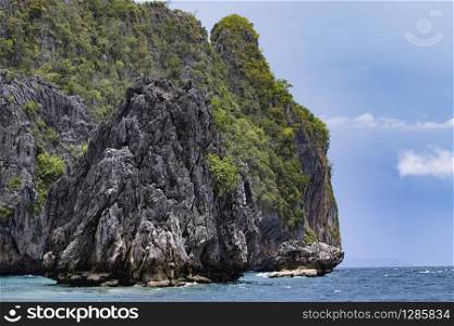 abandoned limestone island in andaman sea myanmar