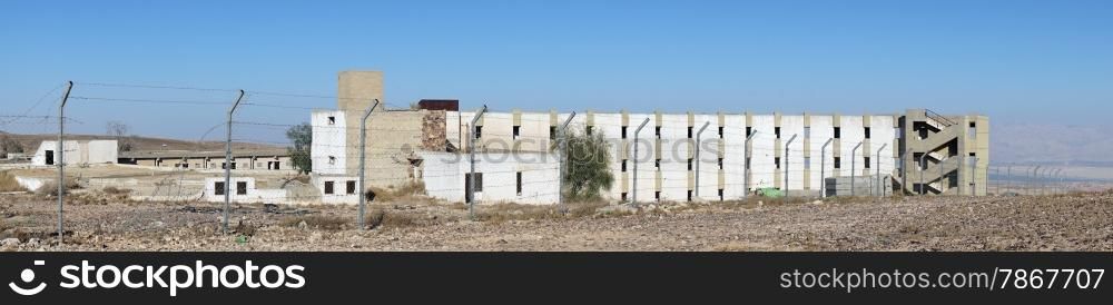 Abandoned long building near Arad in Israek