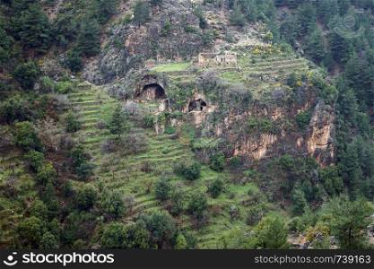Abandoned monastery in Kadisha valley, Lebanon