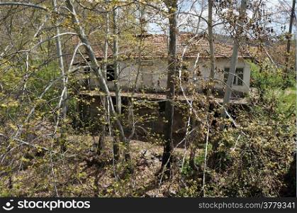 Abandoned old farmhouse in turkish village