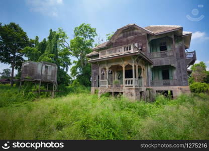 abandoned old house at day