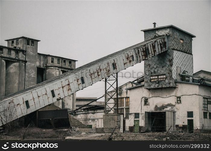 Abandoned old industrial building scene