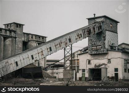 Abandoned old industrial building scene