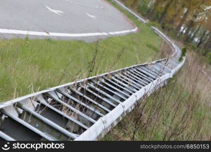 Abandoned road in the Netherlands, not being used for a long time