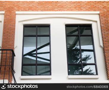 Abandoned White Window Of Store Front, stock photo