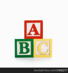 ABC Alphabet blocks stacked together.