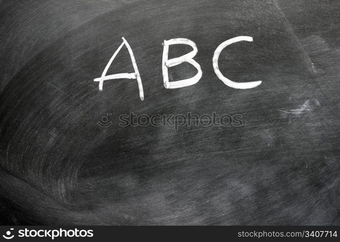 ABC written with chalk on blackboard