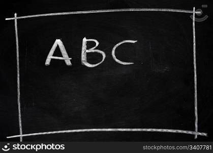 ABC written with chalk on blackboard