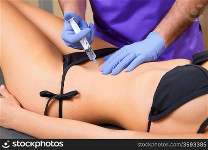 abdominal mesotherapy therapy doctor to beautiful woman