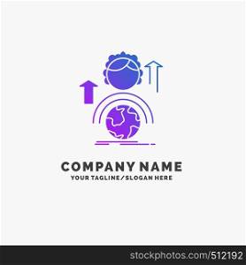 abilities, development, Female, global, online Purple Business Logo Template. Place for Tagline.. Vector EPS10 Abstract Template background