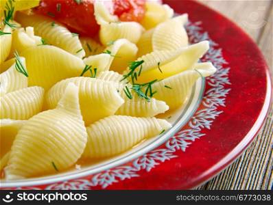 Abissine Rigate pasta with pickled vegetables