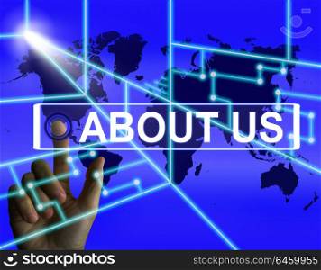 About Us Screen Showing Website Information of an International Company