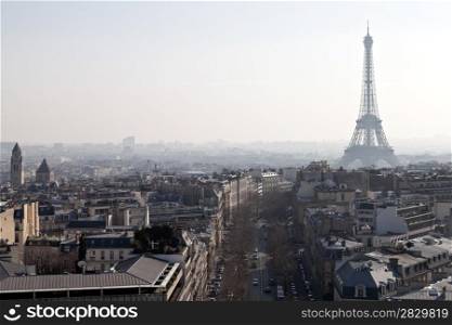 above view of Avenues D Iena and Eiffel tower in Paris