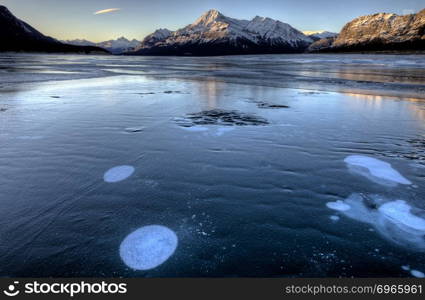 Abraham Lake Winter Ice formations bubbles design