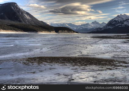 Abraham Lake Winter Ice formations bubbles design