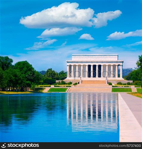 Abraham Lincoln Memorial reflection pool Washington DC US USA