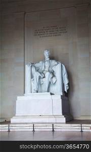 Abraham Lincoln&rsquo;s statue inside his memorial in Washington, DC