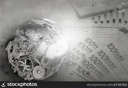 Abstarct image with financial business theme and concepts. Elements of this image are furnished by NASA. Business theme
