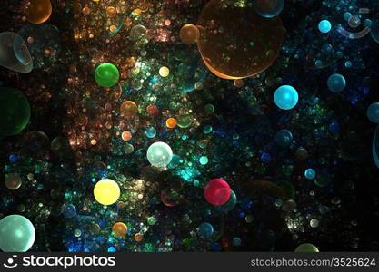 Abstract 3D a background from multi-colored full-spheres of the various form