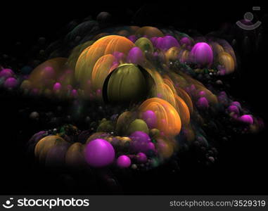 Abstract 3D a background from multi-colored full-spheres of the various form