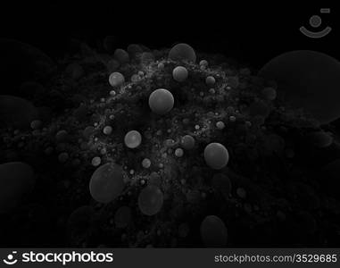 Abstract 3D a background from multi-colored full-spheres of the various form