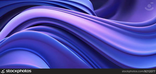 Abstract 3D Background with Blue Striped Wavy Lines. Abstract 3D Background