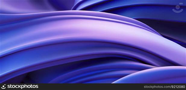 Abstract 3D Background with Blue Striped Wavy Lines. Abstract 3D Background