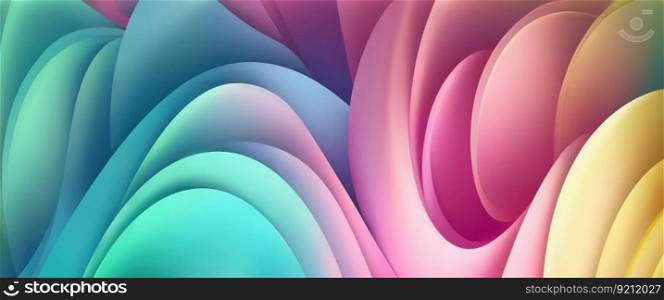 Abstract 3D Background with Smooth Waves in Pastel Colors. Abstract 3D Background