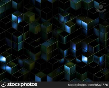 Abstract 3D cubes background with a lot of concepts