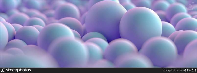 Abstract 3D Design Background with Neon Balls