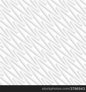 Abstract 3d geometrical seamless background. White diagonal wavy line pattern with cut out of paper effect.&#xA;