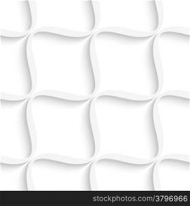 Abstract 3d geometrical seamless background. White diagonal wavy net pattern with cut out of paper effect.&#xA;