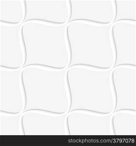 Abstract 3d geometrical seamless background. White diagonal wavy squares pattern with cut out of paper effect.&#xA;