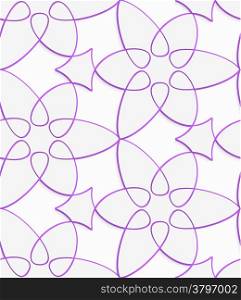 Abstract 3d geometrical seamless background. White floristic swirl with purple outline pattern with cut out of paper effect.&#xA;&#xA;