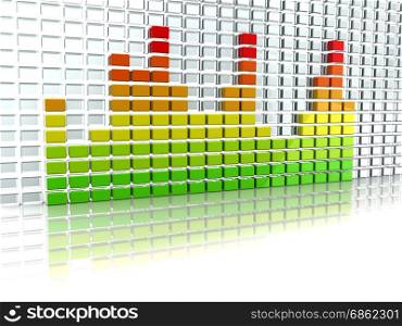 abstract 3d illustration of audio spectrum