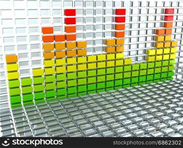 abstract 3d illustration of audio spectrum background