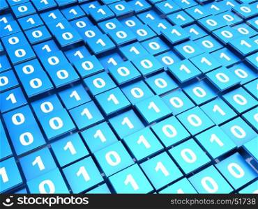abstract 3d illustration of binary data