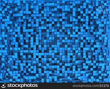 abstract 3d illustration of blue cubes background