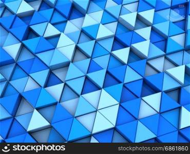 abstract 3d illustration of blue triangles background