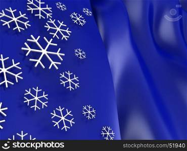 abstract 3d illustration of Christmas background with snowflakes