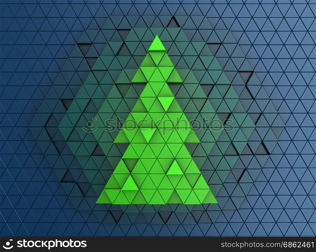 abstract 3d illustration of christmas tree