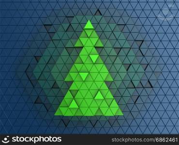 abstract 3d illustration of christmas tree