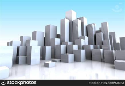 abstract 3d illustration of city buildings background