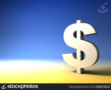 abstract 3d illustration of crome colors background with dollar sign