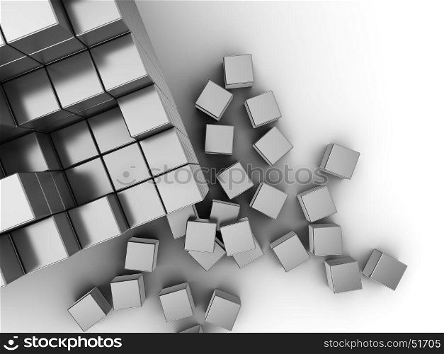 abstract 3d illustration of cubes building background