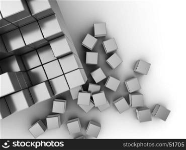 abstract 3d illustration of cubes building background