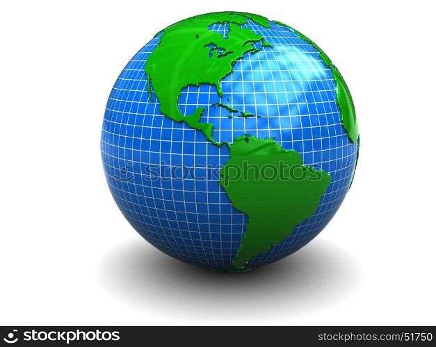 abstract 3d illustration of earth globe over white background