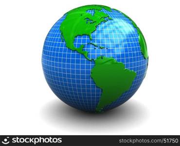 abstract 3d illustration of earth globe over white background