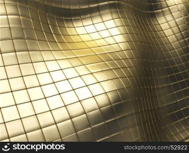 abstract 3d illustration of golden tiles background