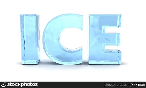 abstract 3d illustration of ice sign, over white background